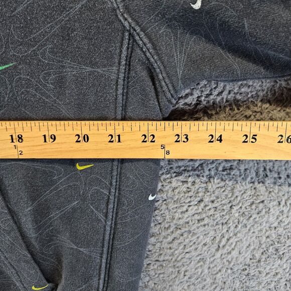 Nike AOP Gel Fleece Black Pullover Hoodie Mens Medium DM7930 010 Center Swoosh - Picture 3 of 9